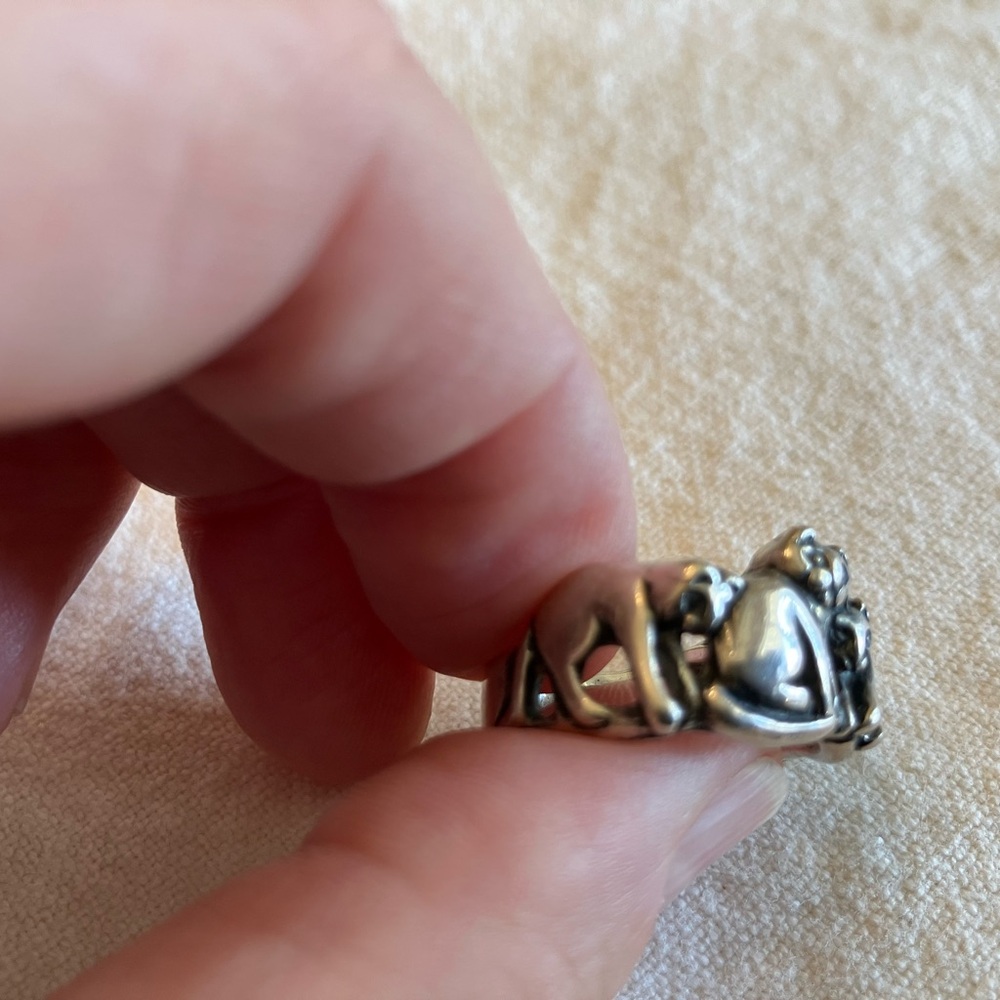 Whimsical Silver Cat Design Ring - image 3
